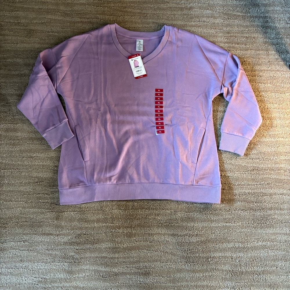 Lilac V-Neck Pullover Sweatshirt